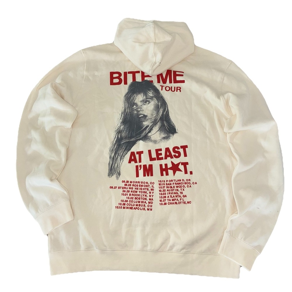 Renee‎ Rapp Hoodie XXL Cream Date Back Bite Me Tour Merch NEW *spots